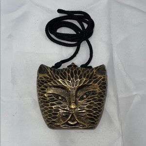 VINTAGE TIMMY WOODS WOODEN CAT PURSE FTL-03-037